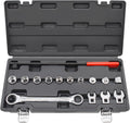 15pcs Universal Ratcheting Serpentine Belt Tool Set - Tight-Space
