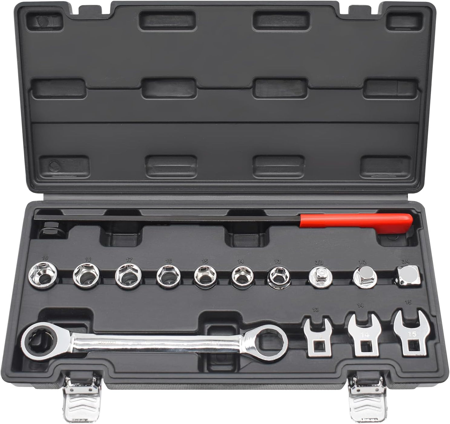 15pcs Universal Ratcheting Serpentine Belt Tool Set for Cars