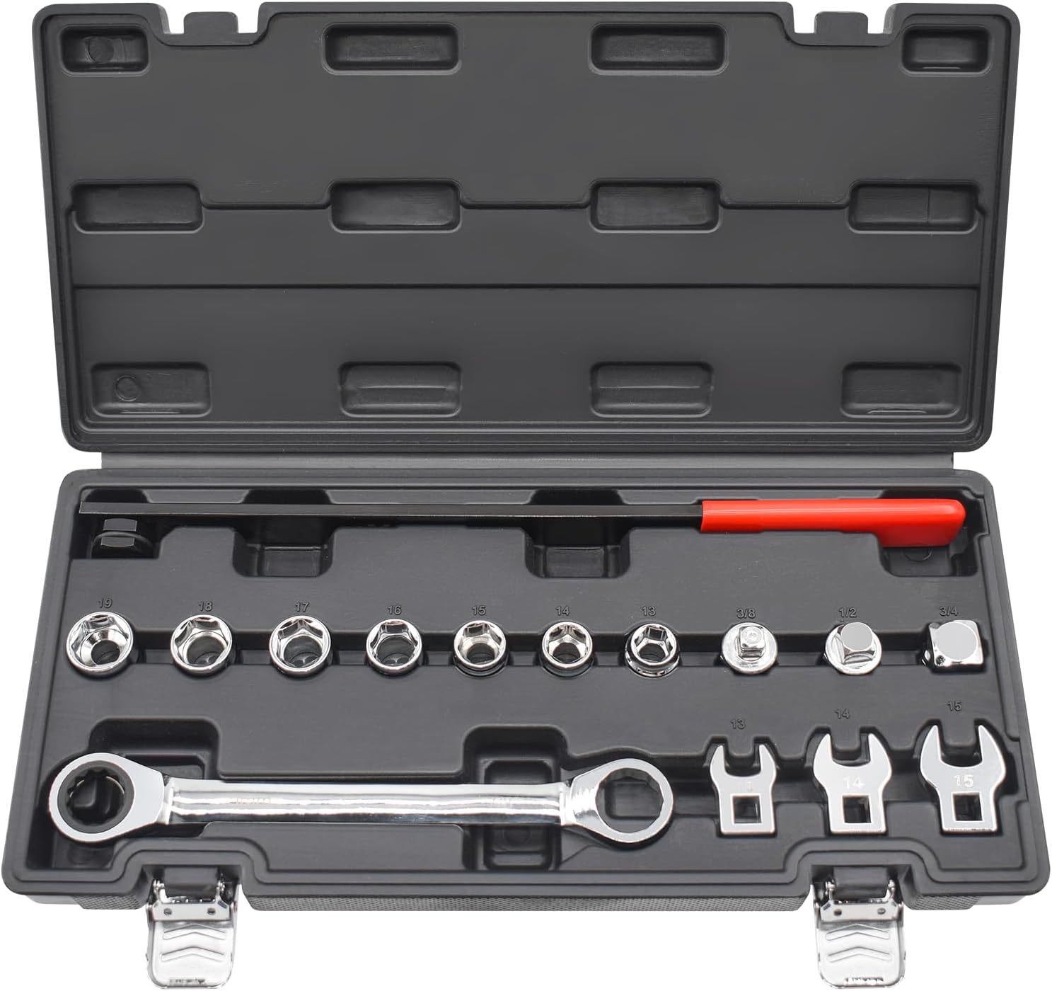 15pcs Universal Ratcheting Serpentine Belt Tool Set for Cars