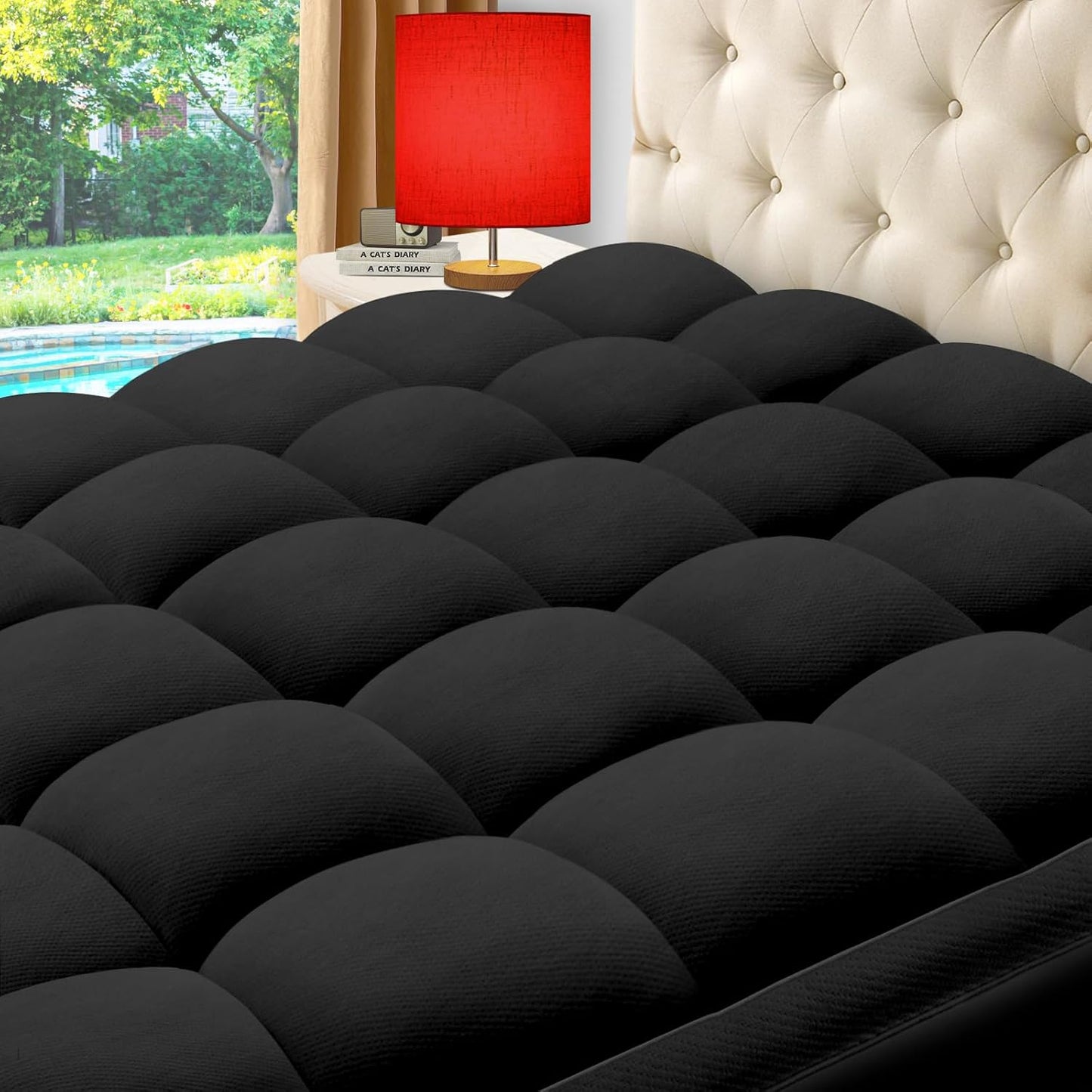 ELEMUSE King Black Cooling Bamboo Viscose Mattress Topper Review