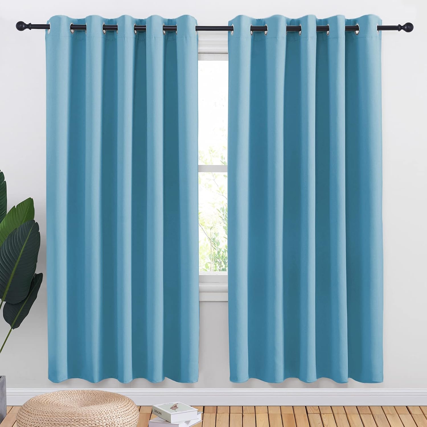 NICETOWN Blackout Curtains for Bedroom, Elegant Teal Blue Drapes