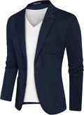 Mens Knitted Texture Sport Coat Blazer - Lightweight Casual Tailored