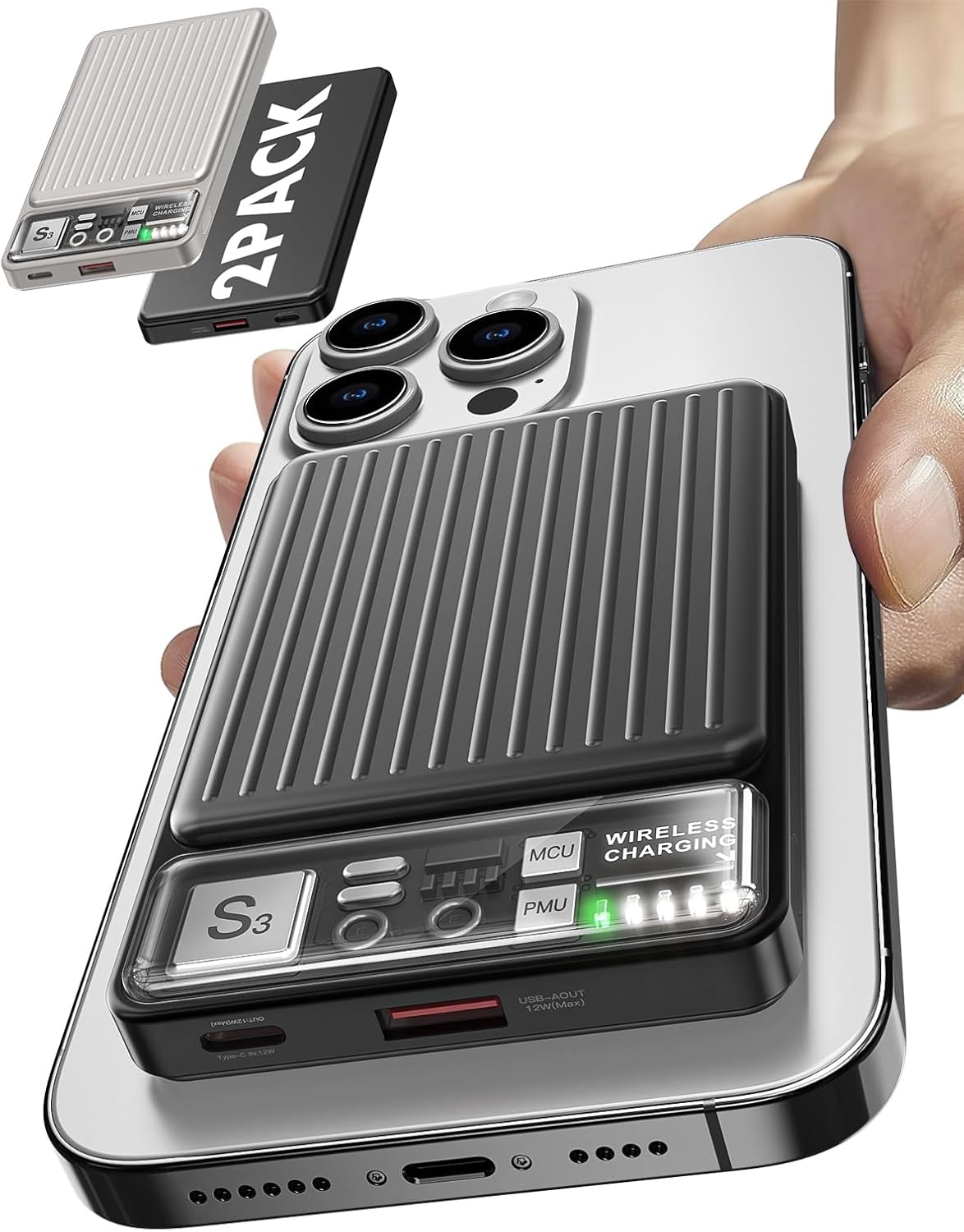 Fast-Charge 10000mAh Magnetic Power Bank Duo