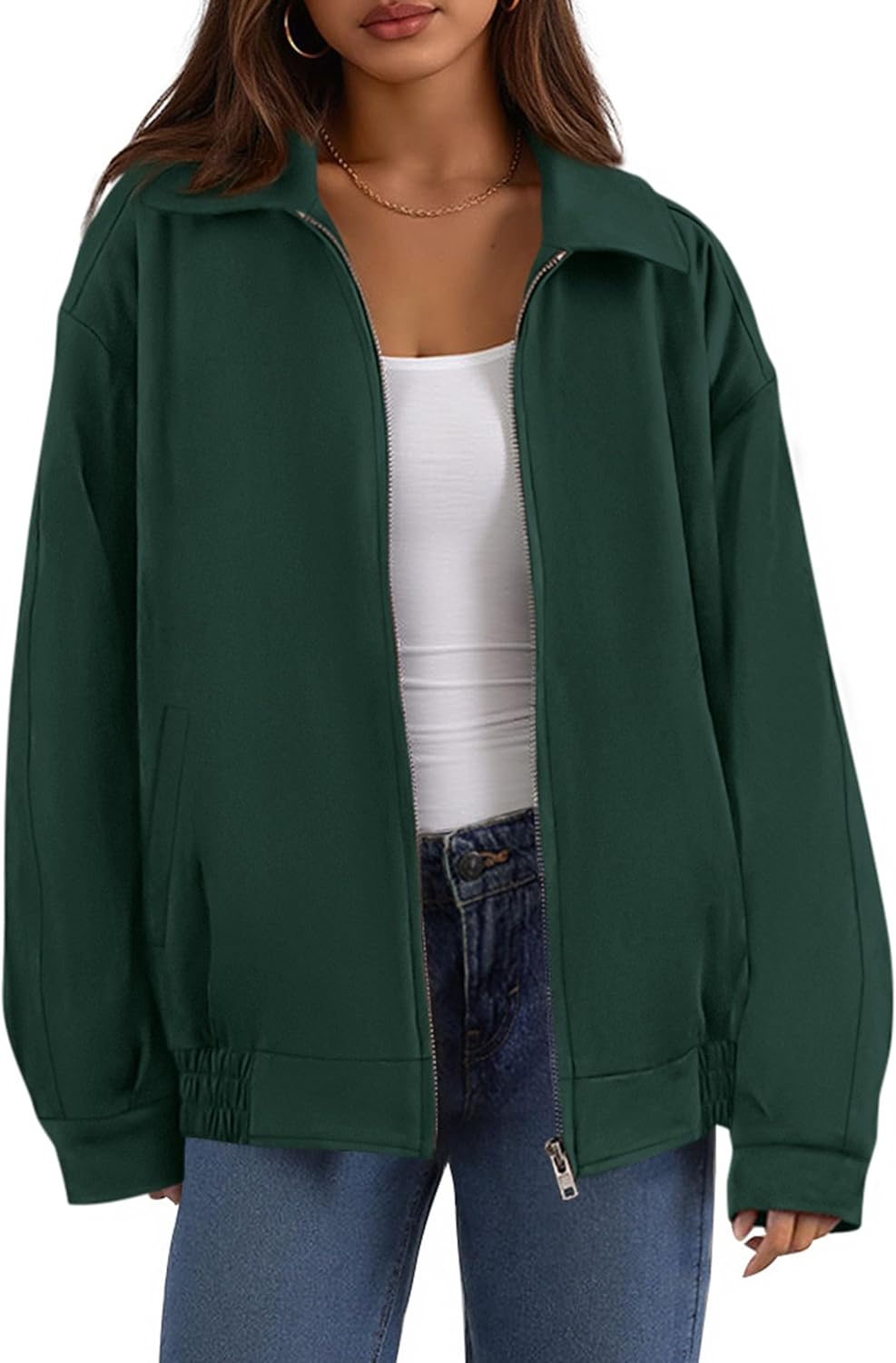 PRETTYGARDEN Faux Suede Bomber Jacket for Women Fall Fashion