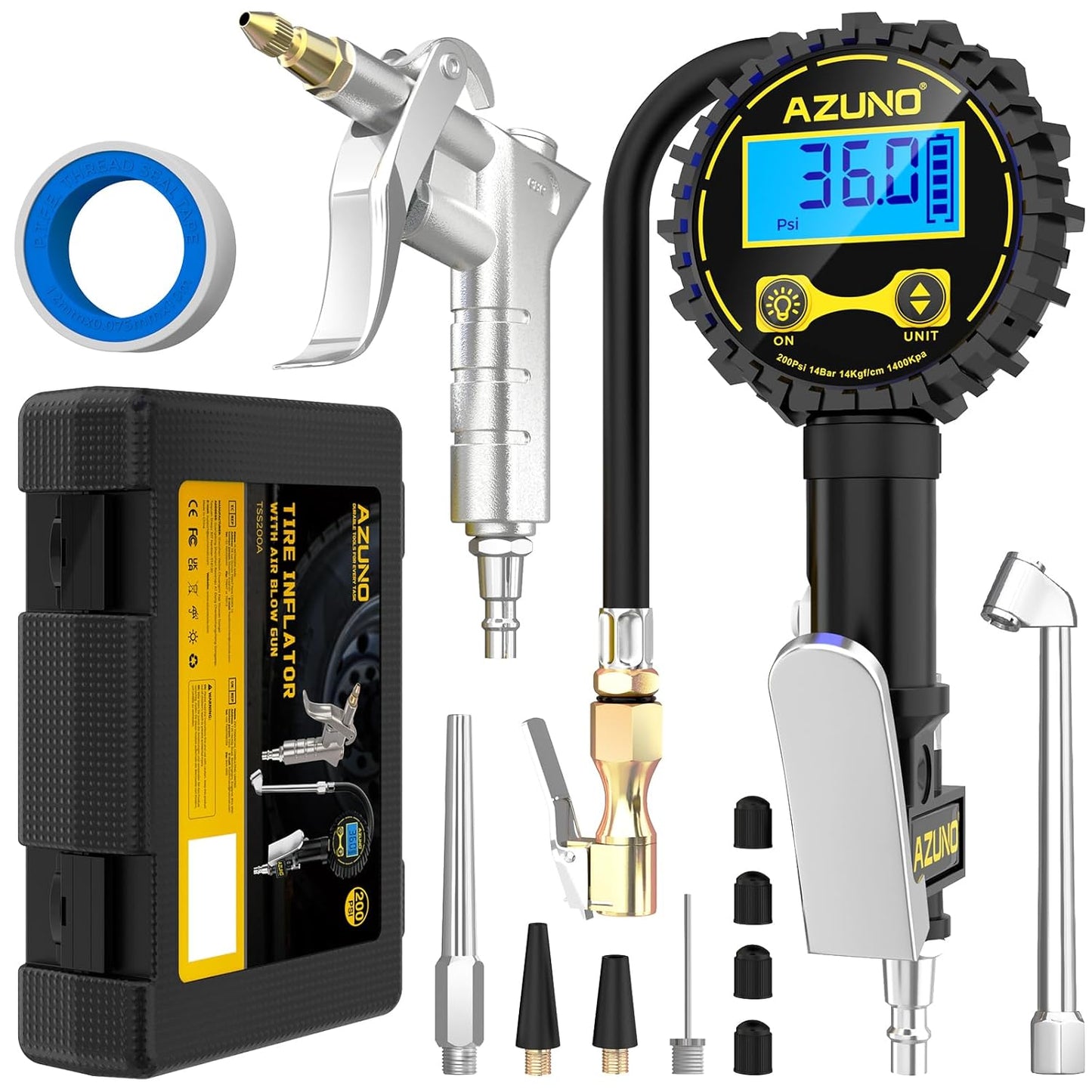 3-in-1 Digital Tire Pressure Gauge for Cars, Trucks, and More