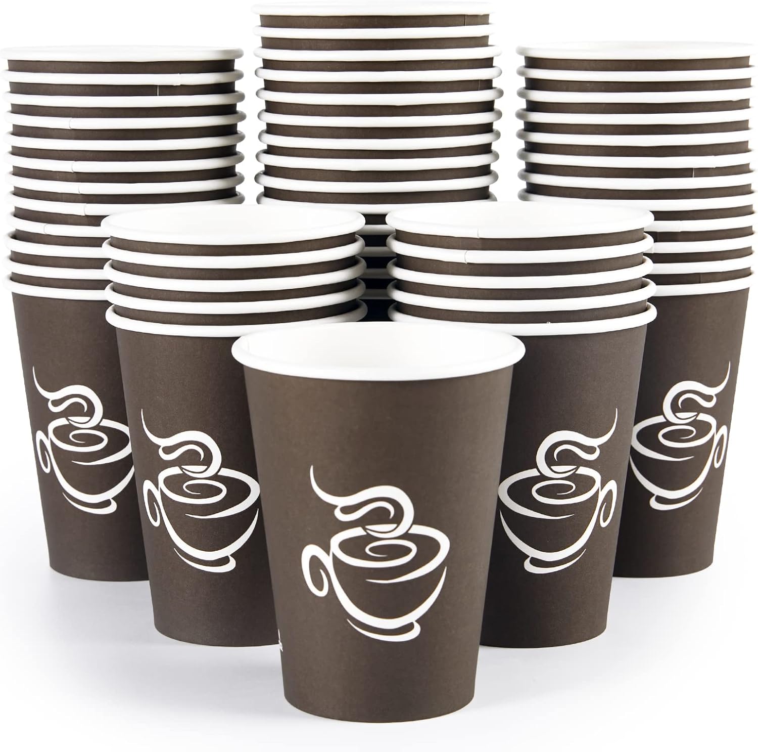 LITOPAK 240 Pack 12 oz Brown Paper Coffee Cups - Disposable & Convenient