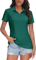 TACVASEN Women's V-Neck Polo Shirt UPF 50+ - Comfortable Golf Top