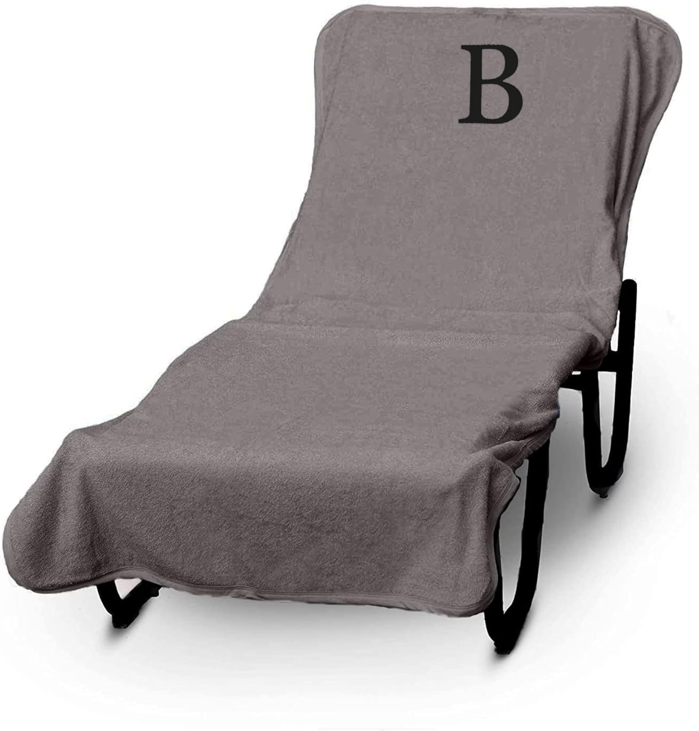 Luxury Hotel Monogrammed Pool Chaise Lounge Cover - Gray