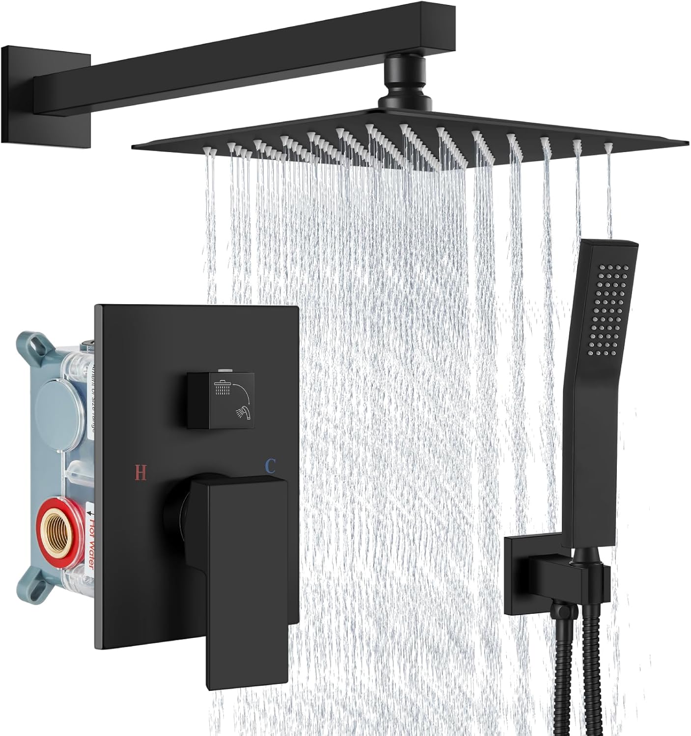 Aolemi Shower Faucet Set with Rain Shower System and Handheld Spray