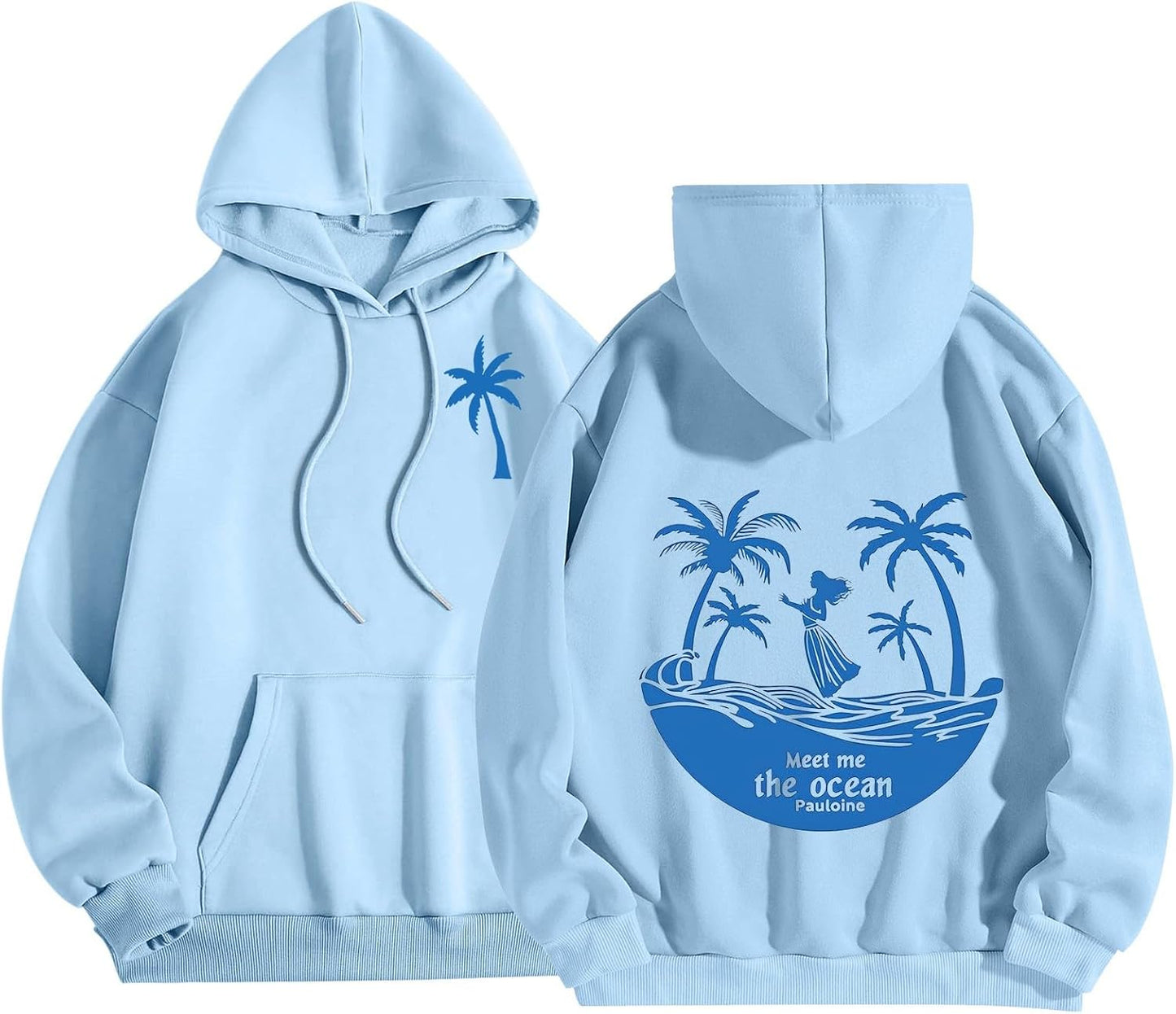 Y2K Graphic Print Palm Puff Hoodie
