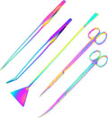 Mandala Crafts Rainbow Stainless Steel Aquascape Tools Kit - Long