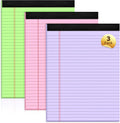 Legal Pads 8.5 x 11 Colored Notepad 3 Pack - Clean Tear, Double-Sided