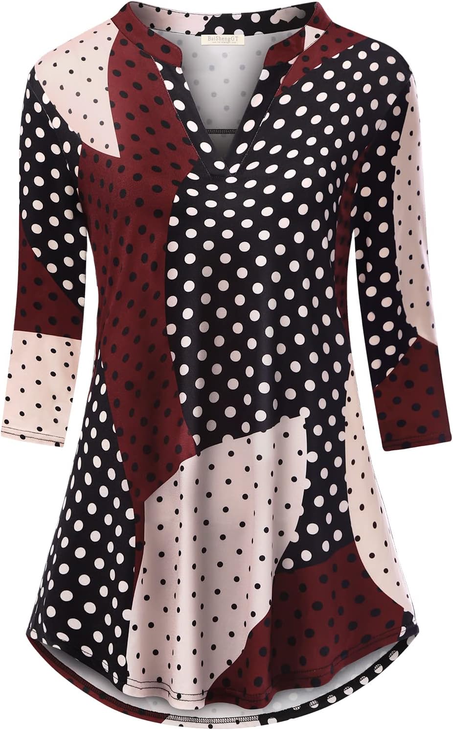 BAISHENGGT Womens Tunics Notch V Neck Tops for Every Occasion