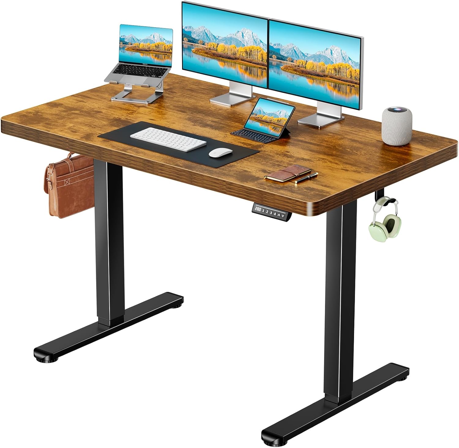 Marsail Electric Standing Desk 55 x 30 with Thickened Desktop
