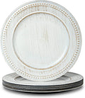 13 in Vintage Charger Plates Set of 6 - Beaded Baroque Elegance