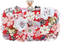 Flower Evening Clutch for Women - 3D Floral Sparkle Bag