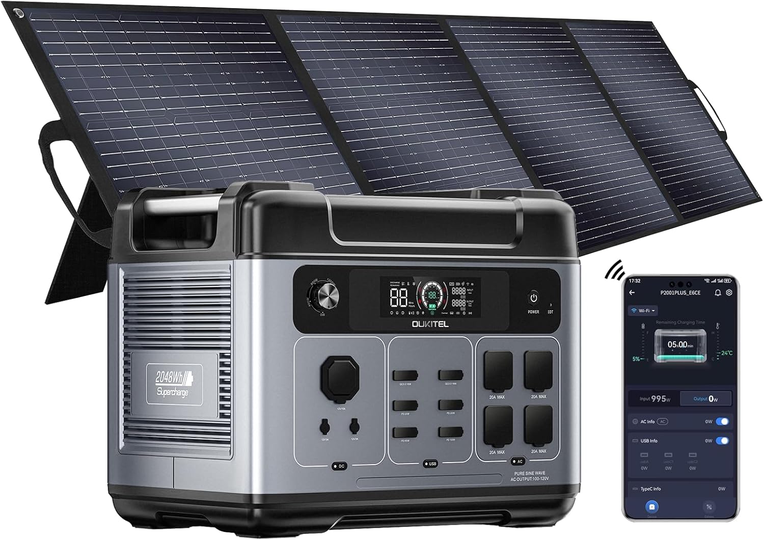 Portable Solar Power Station: OUKITEL P2001 Plus 2400W