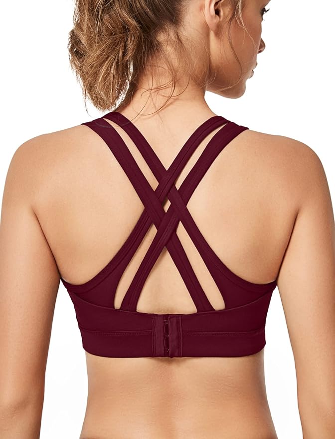 Yvette Women High Impact Sports Bras for Plus Size Comfort