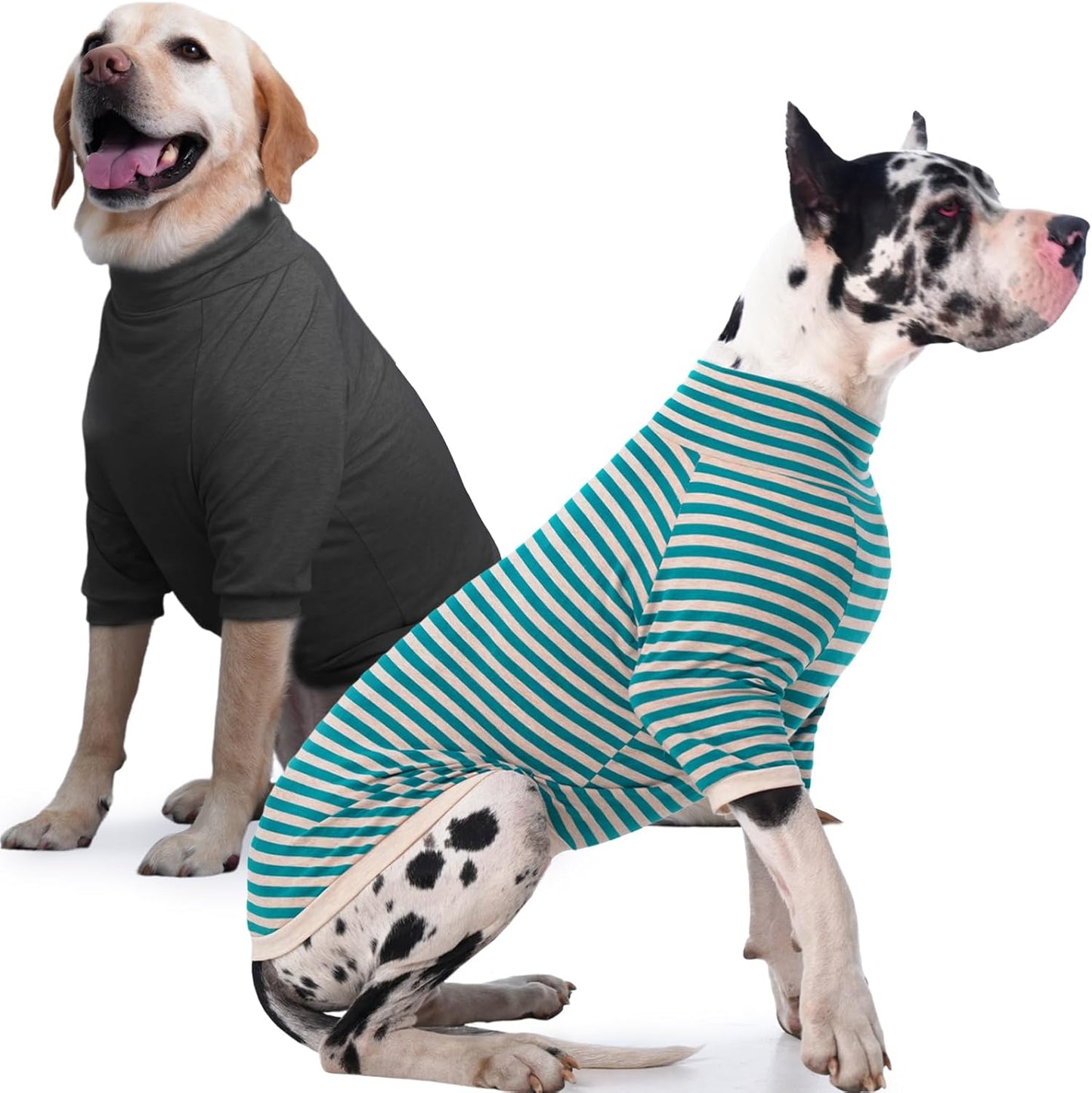 IECOii Dog Shirt for Large Dogs - Soft Striped Pullover Pajamas