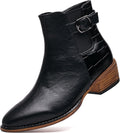 Women's Chelsea Ankle Boots with Mid Heels and Side Zipper