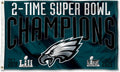 Philadelphia Eagles 2 Time Super Bowl Champions Flag 3x5 ft - Durable