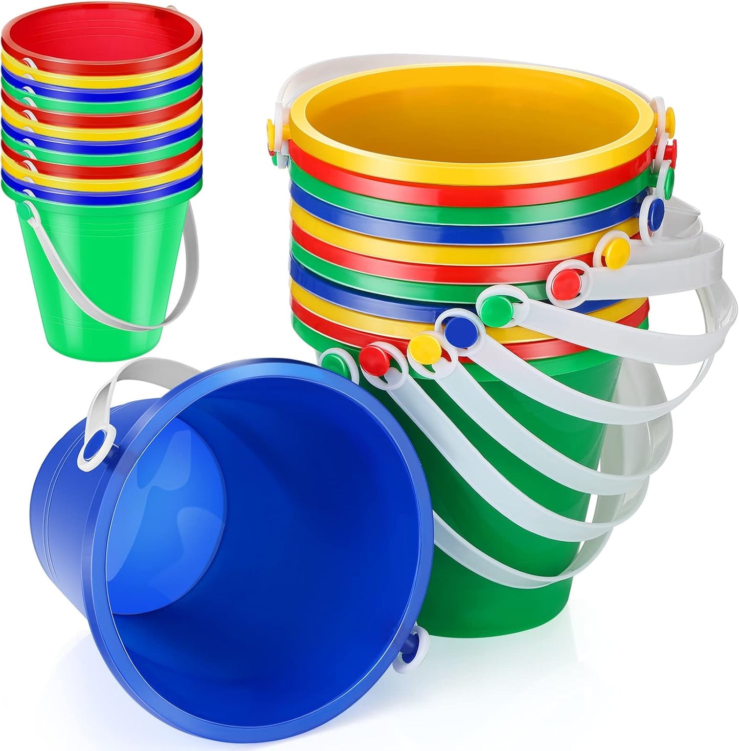 24 Pcs 5 Inch Beach Bucket Set for Kids Fun Summer Activities