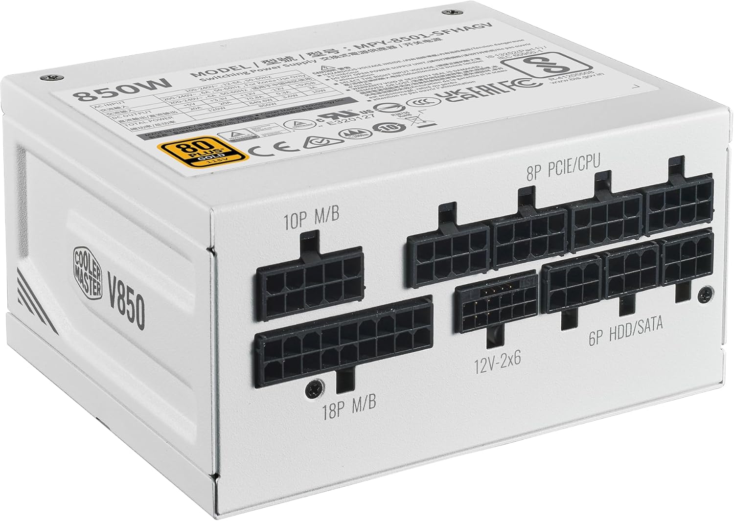 Cooler Master V850 White SFX Gold ITX Power Supply for Mini Builds