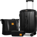 Romswi 3-Piece Carry-On Luggage Set with TSA Lock and Cup Holder