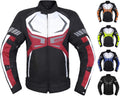Motorcycle Jacket Mens CE Armored Riding Waterproof All Season - Red L