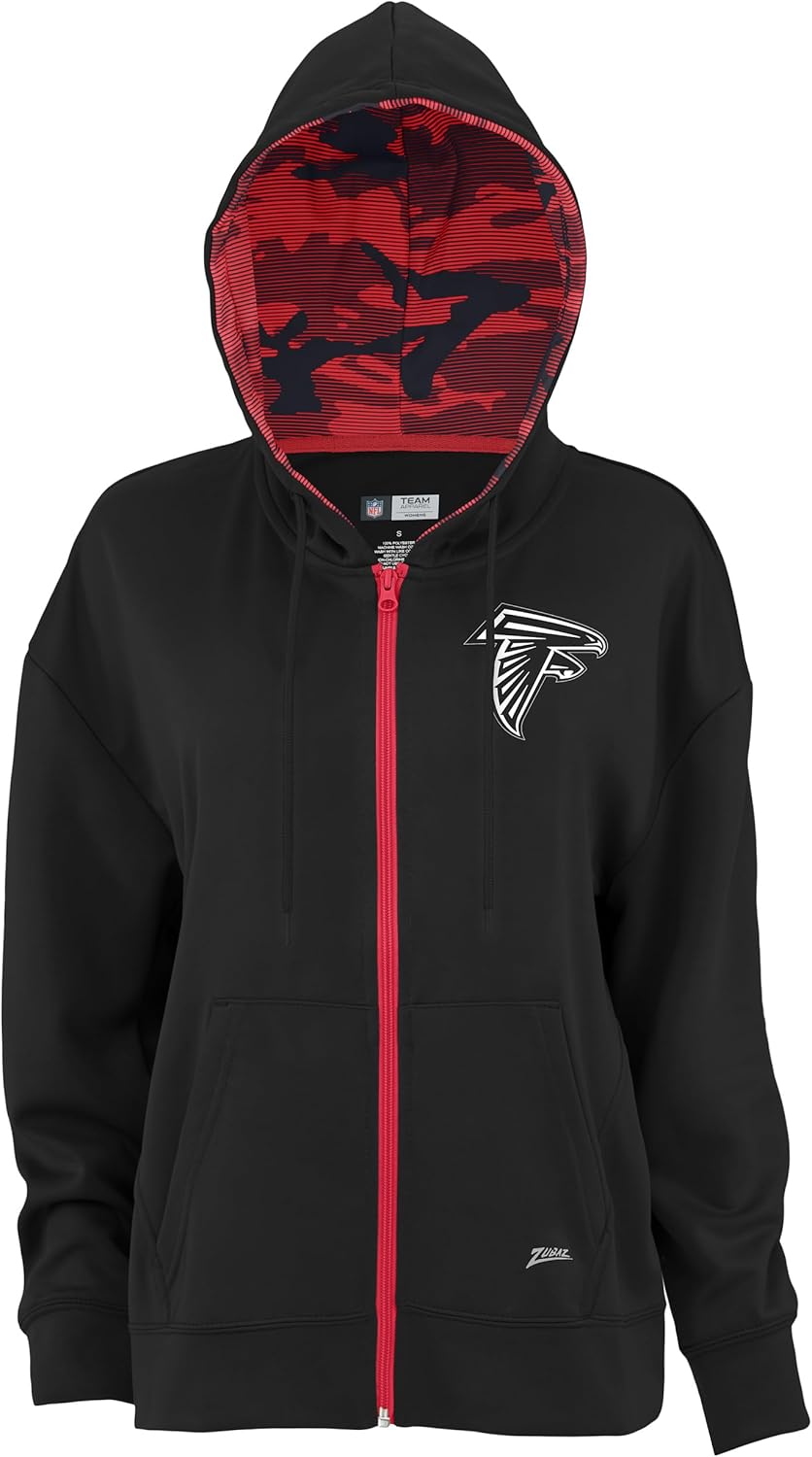 Zubaz NFL Women's Full Zip Hoodie for Game Day Comfort