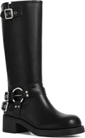 Knee High Boots Women Square Toe Wide Calf Riding Boots - Vintage Chic
