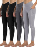 4 Pack Leggings with Pockets for Women - High Waist Tummy (Style BB5P)