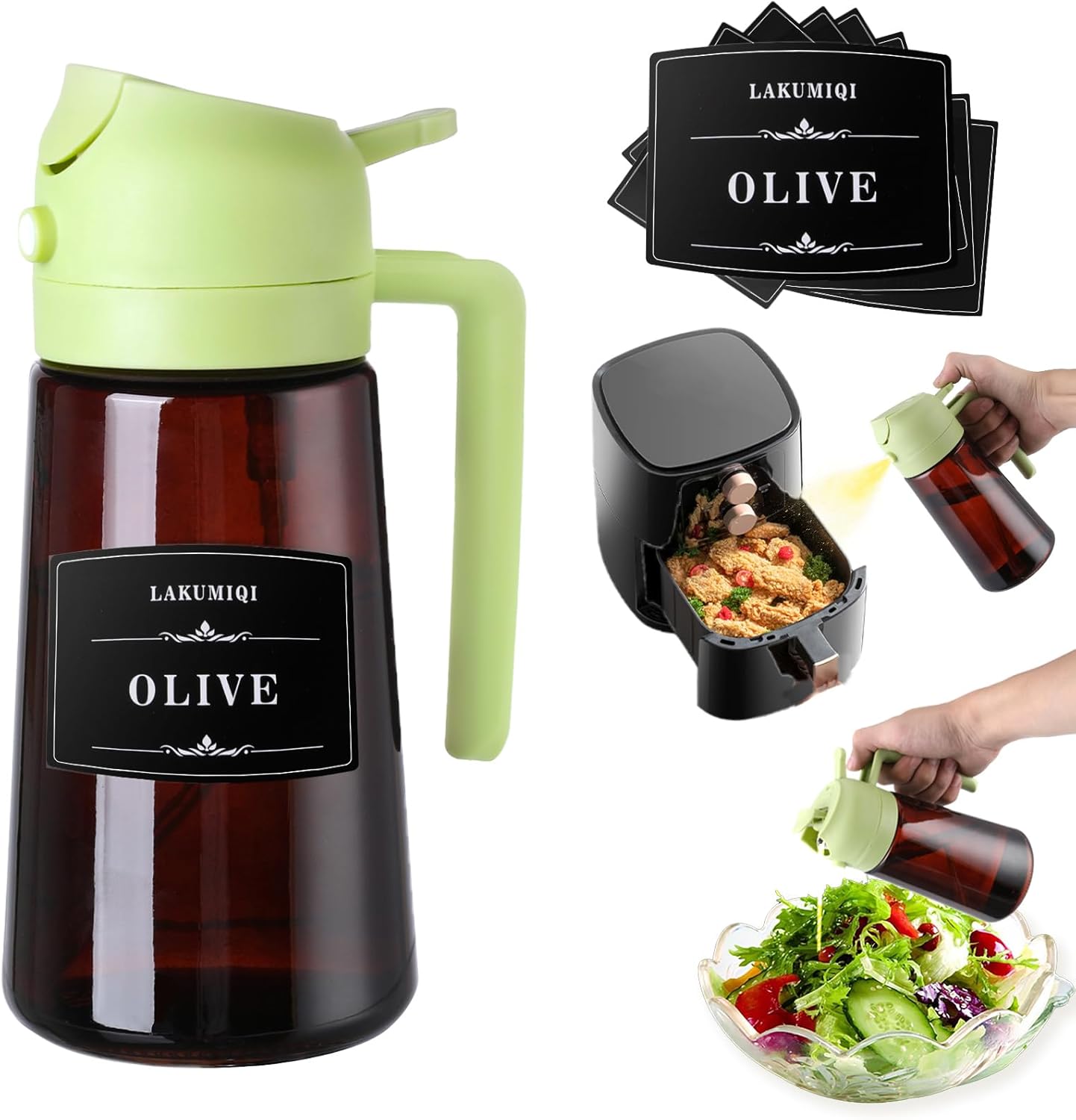2-in-1 Leakproof Oil Dispenser - 16oz/470ml for Cooking & BBQ