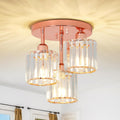 Crystal Semi Flush Mount Ceiling Light - Modern 3-Light Fixture