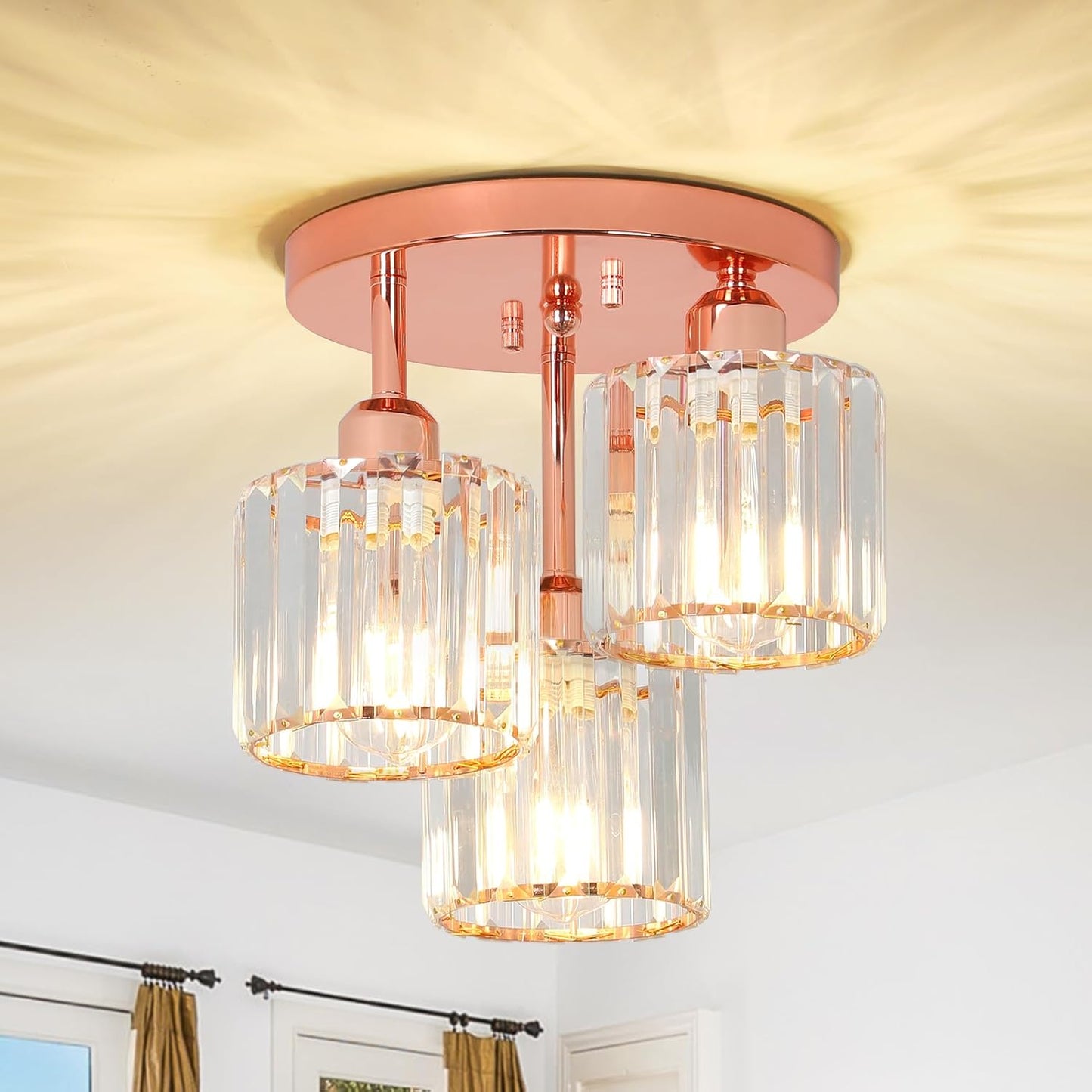 Crystal Semi Flush Mount Ceiling Light for Modern Spaces