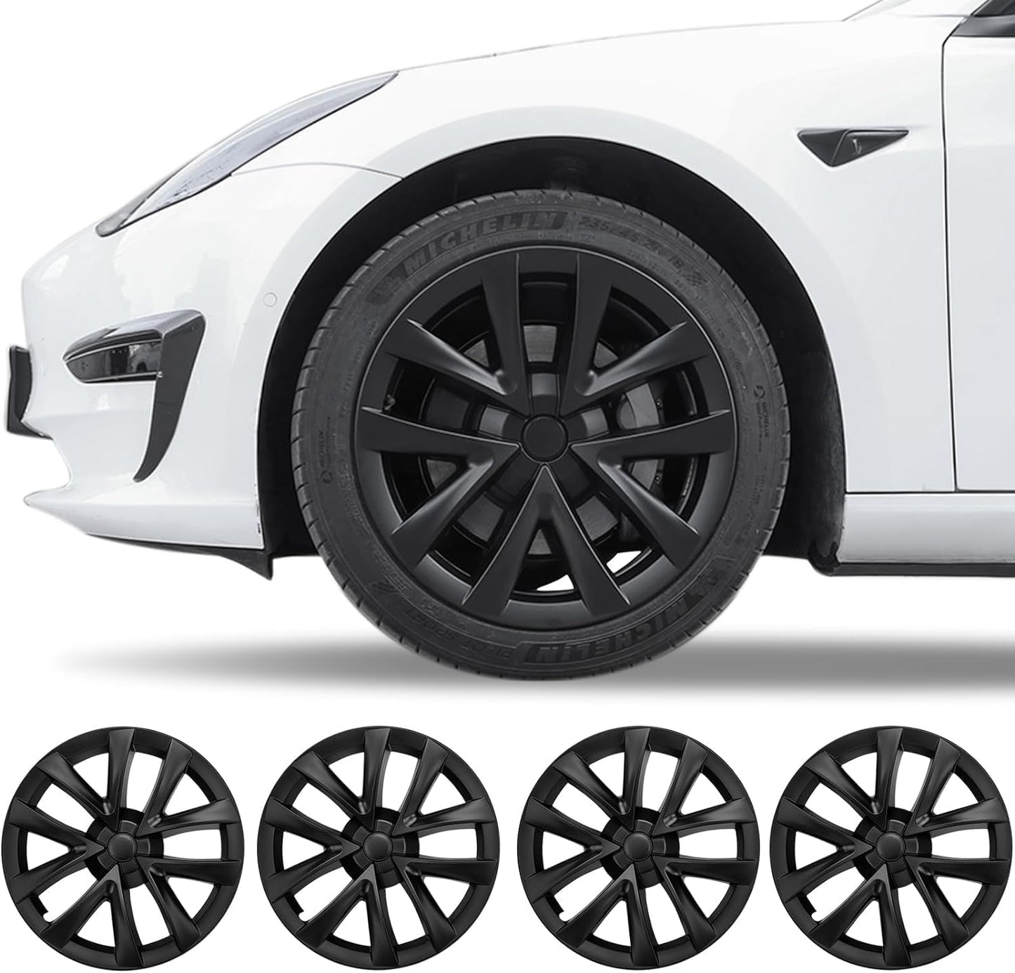 Model 3 Hubcaps - 18 Inch Aero Wheel Covers for 2017-2023