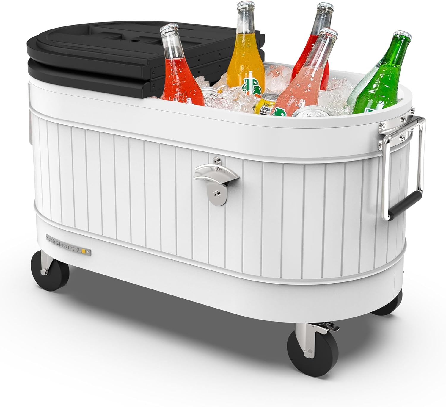 Permasteel Rolling Patio Cooler for Outdoor Gatherings and Parties