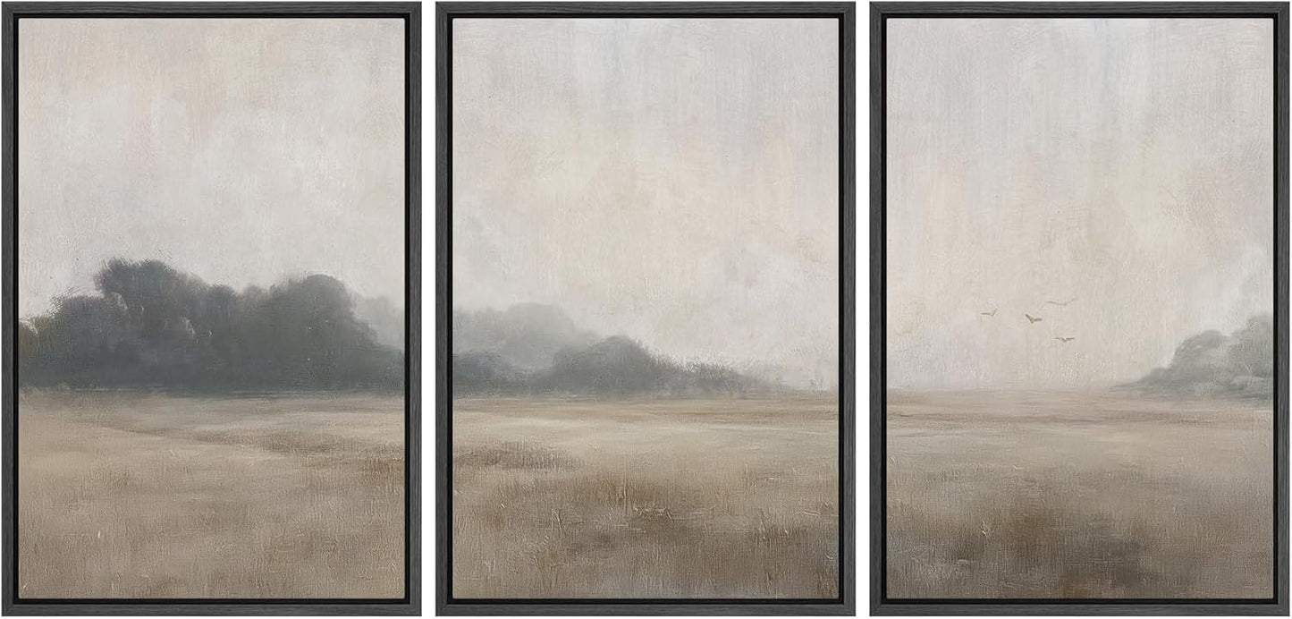 MUDECOR Framed Wall Art Print Set for Serene Meadow Decor