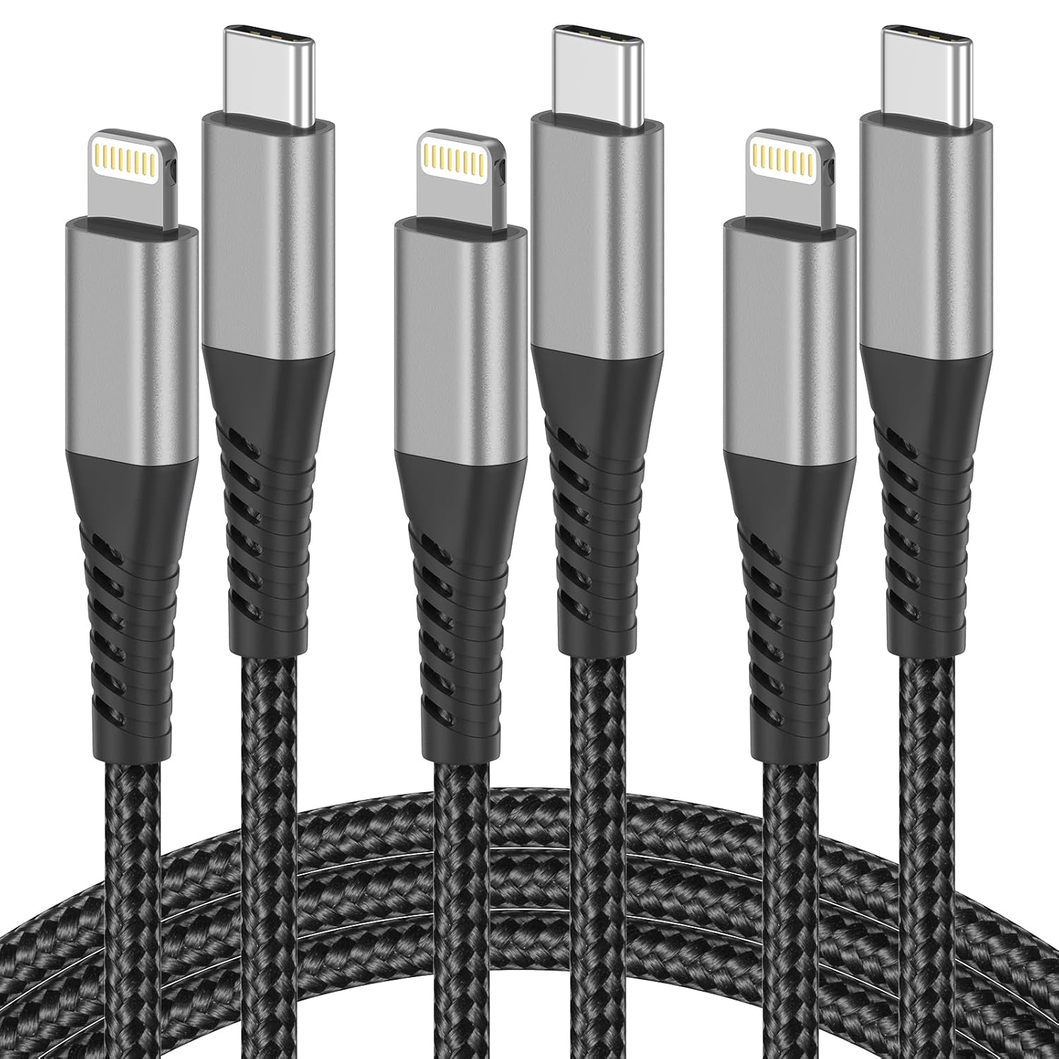 Fast Charge with Umefly: MFi Certified Lightning Cable 3FT 3-Pack