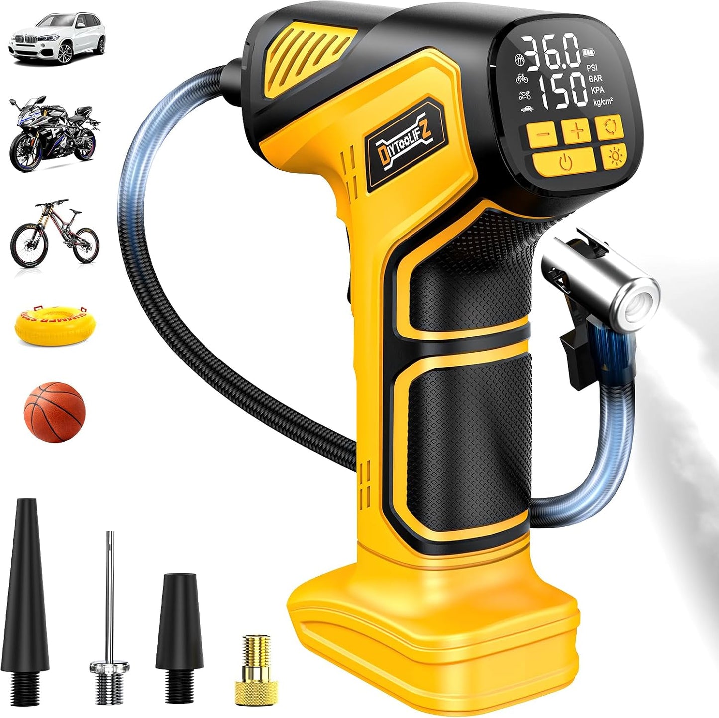 150PSI Cordless Tire Inflator: Portable Power Pump