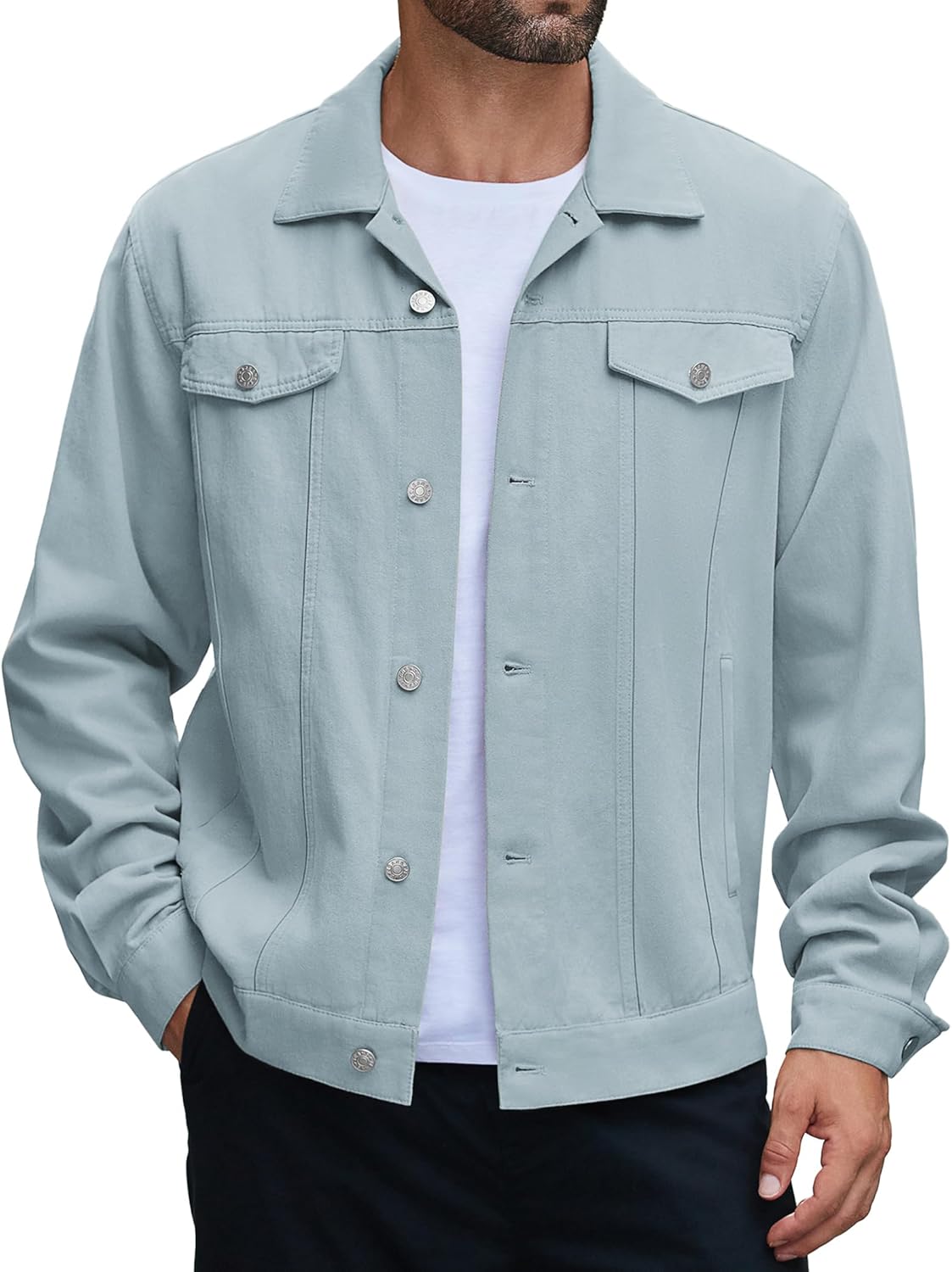 Men's Lightweight Cotton Denim Jacket for Casual Fashion Style