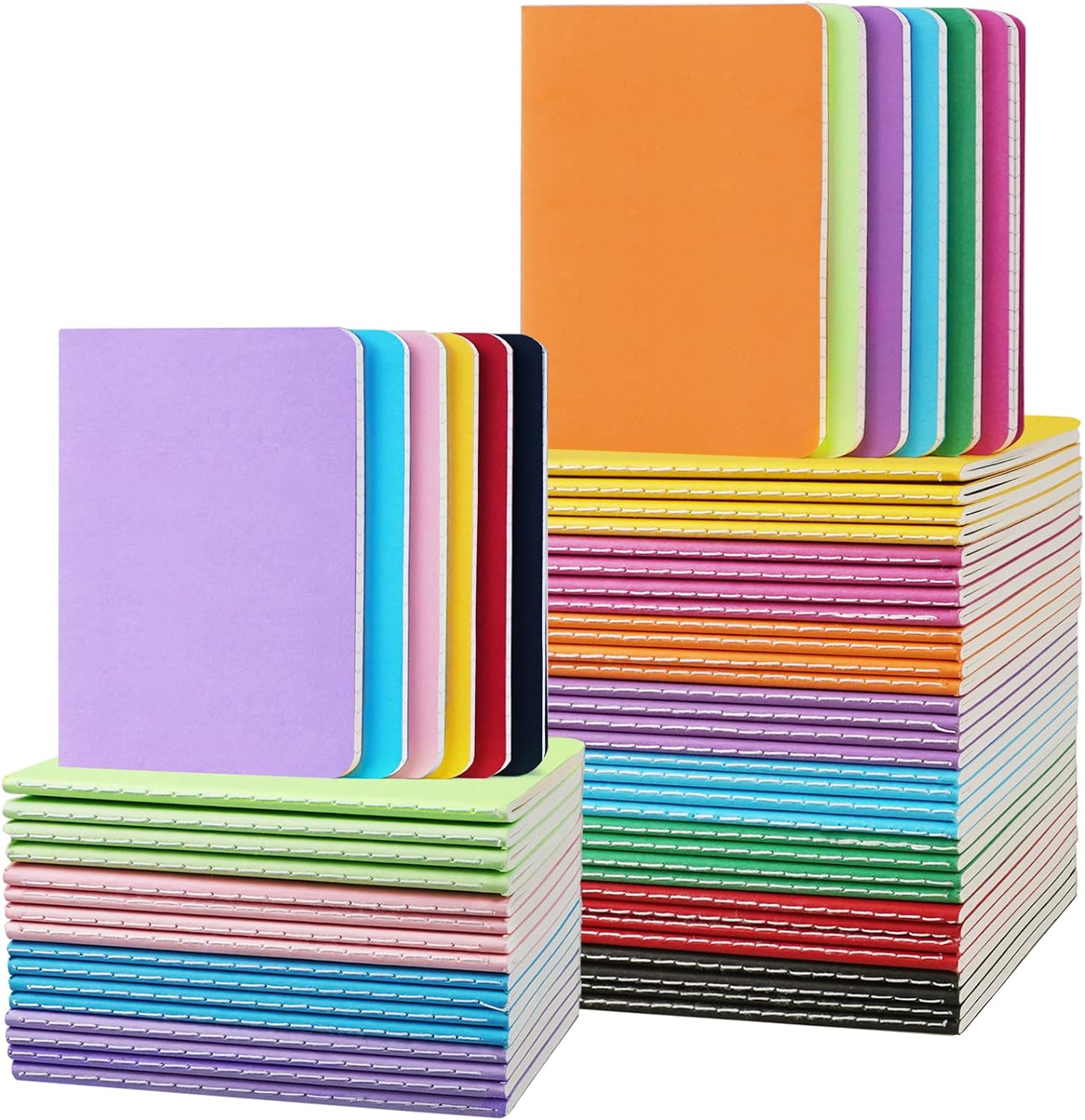 Colorful Small Notepad Set: 60 Pack 3.5x5.5 Inches