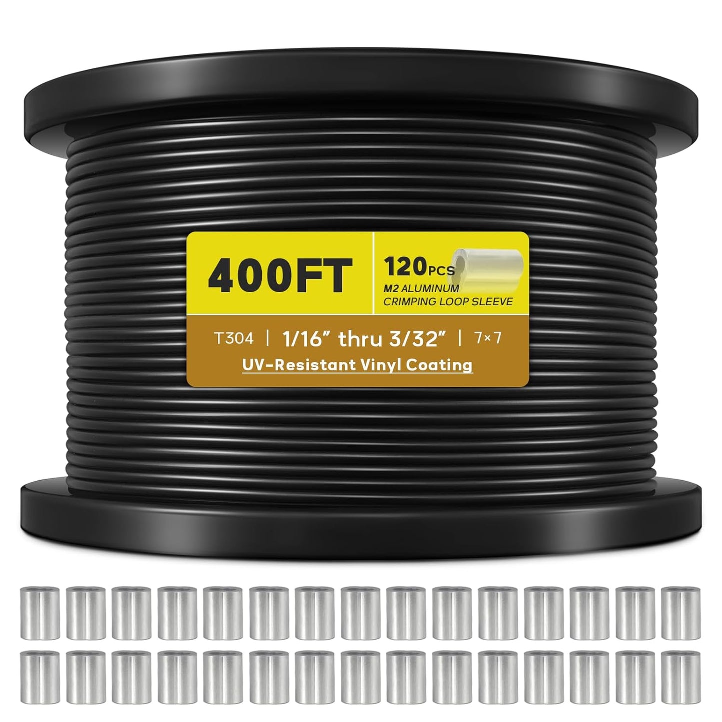 Vinyl Coated Wire Rope 1/16 Inch for String Light Hanging