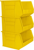 AkroBins Stackable Plastic Storage Bins 3-Pack - Heavy-Duty Organizers