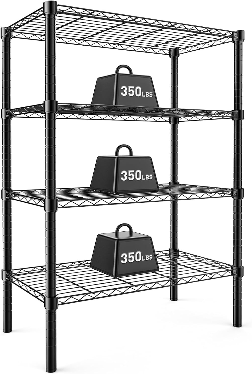 DUMOS 4 Tier Metal Wire Rack Shelf for Heavy Duty Storage