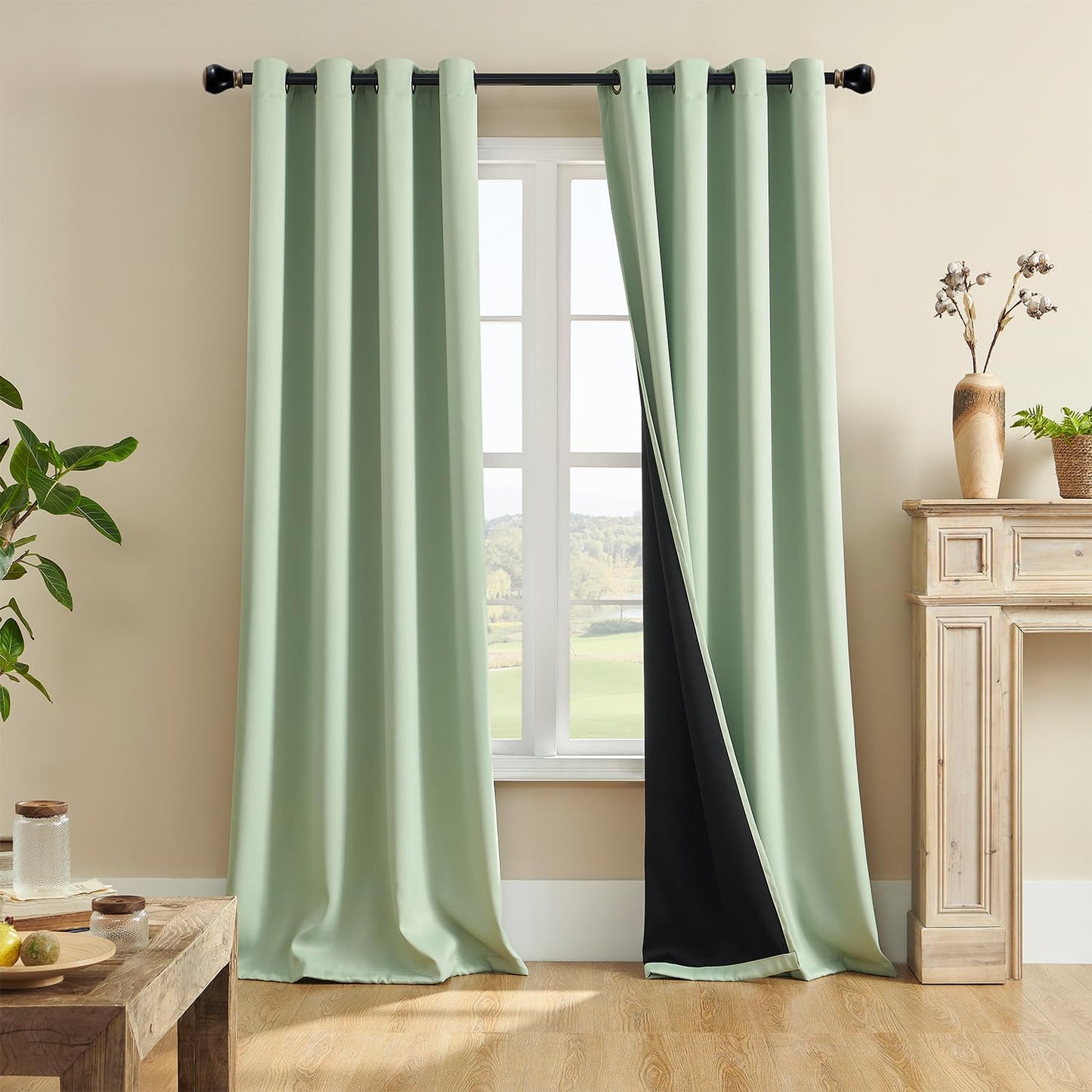 Rutterllow 100% Blackout Curtains for Bedroom and Living Room