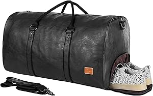 Leather Travel Bag with Shoe Pouch for Weekend Adventures