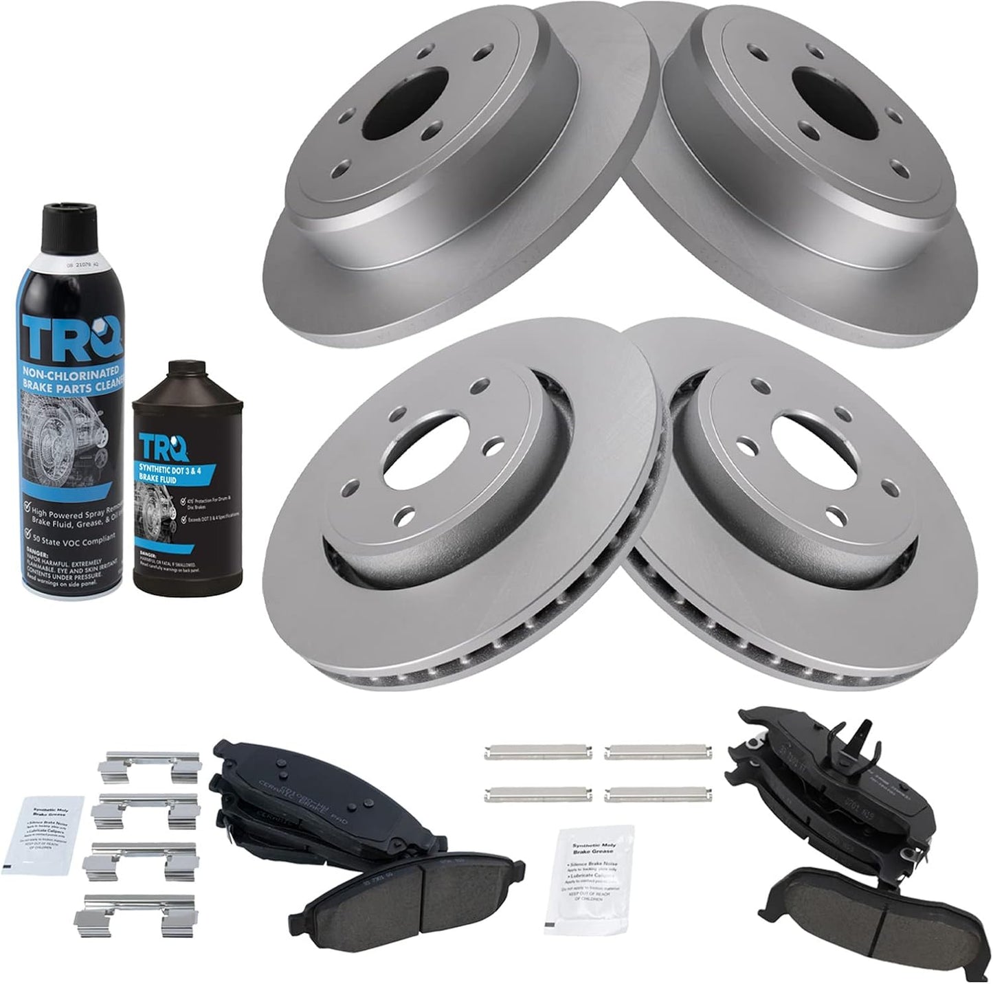 TRQ Brake Pad & Rotor Kit for Jeep Commander & Grand Cherokee