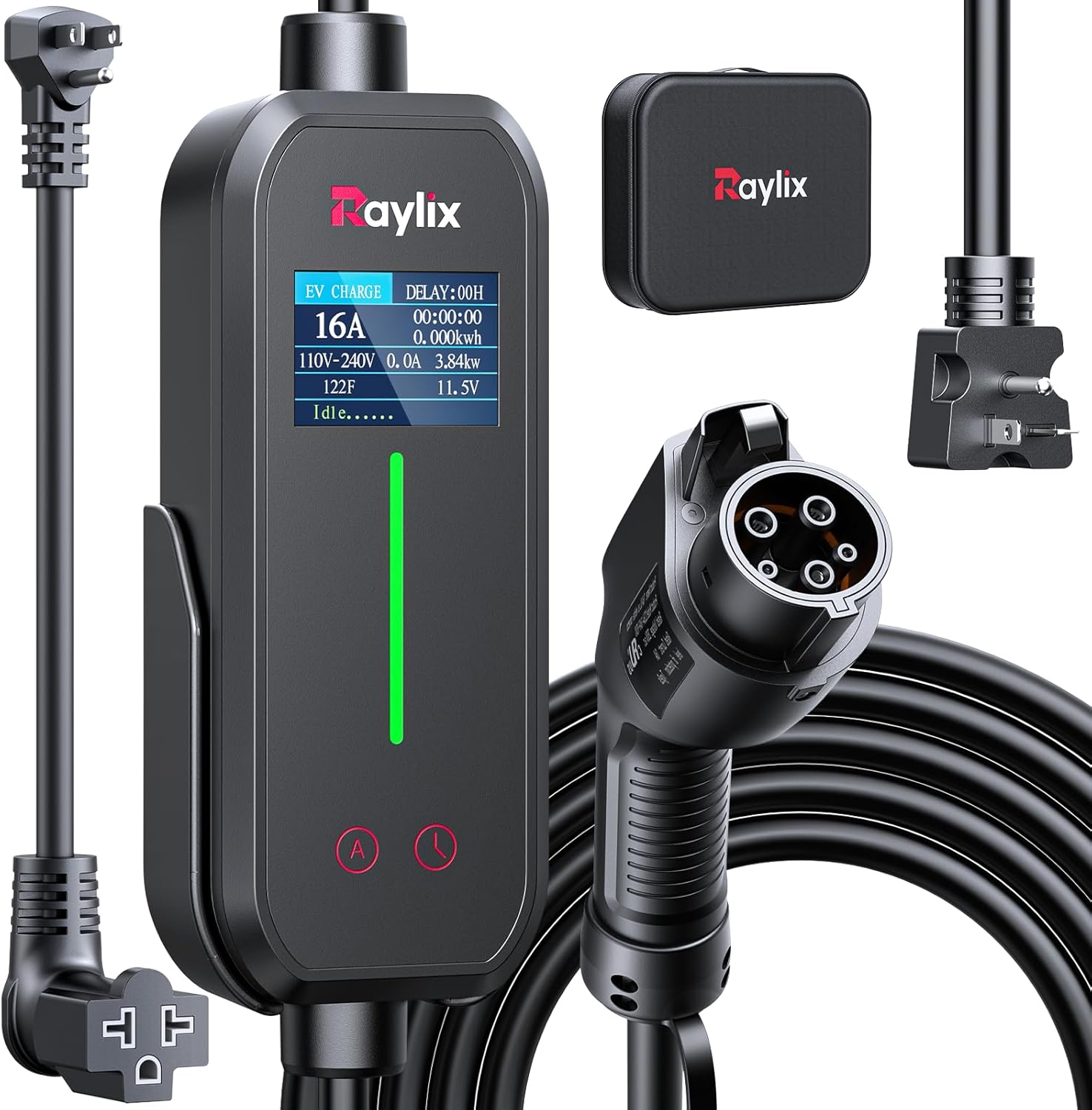Raylix 16A Level 1&2 EV Charger with 21ft Cable for Fast Charging
