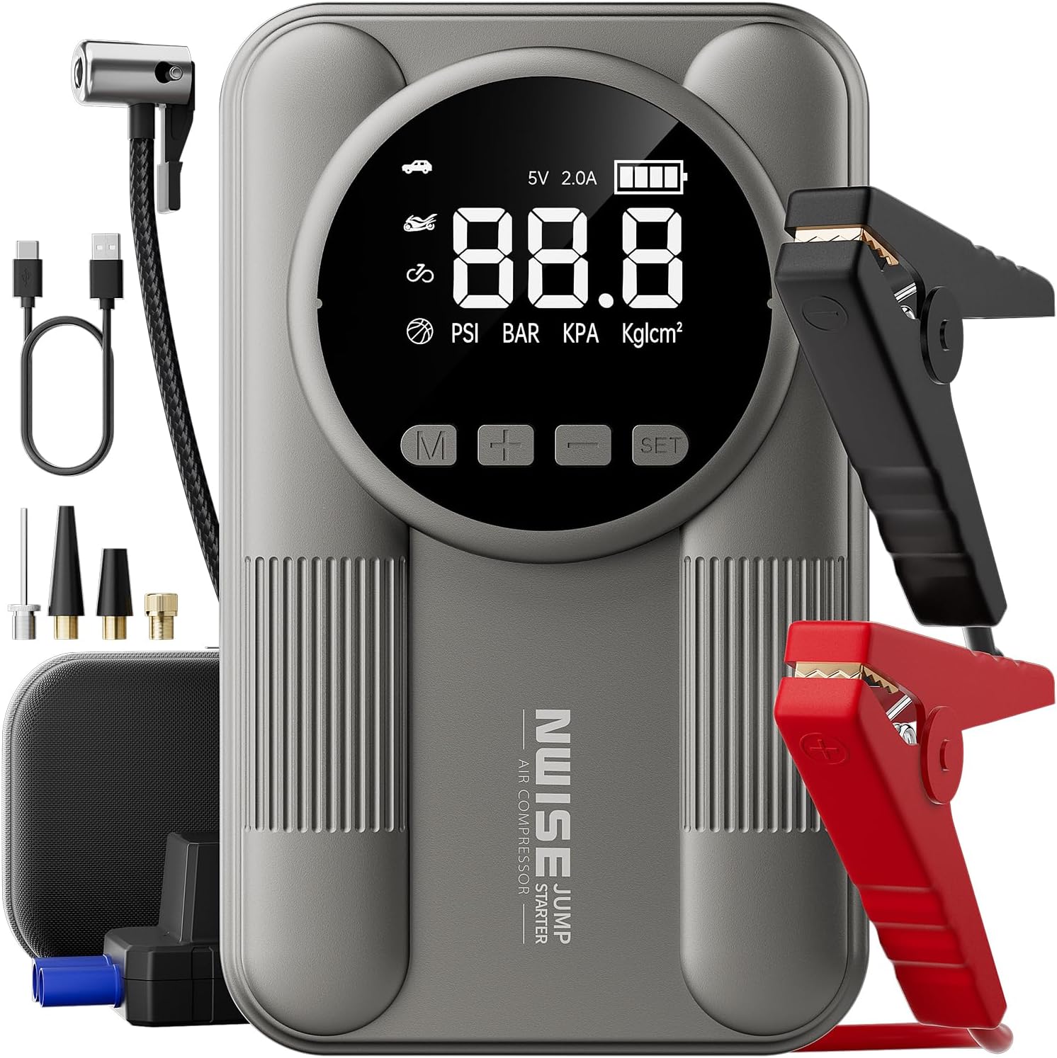 NWISE 6000A Jump Starter with Air Compressor